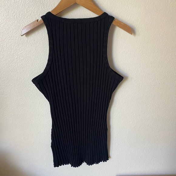 Simon Miller Women’s Ribbed Tank Black Size M Sleeveless Top - Picture 4 of 7